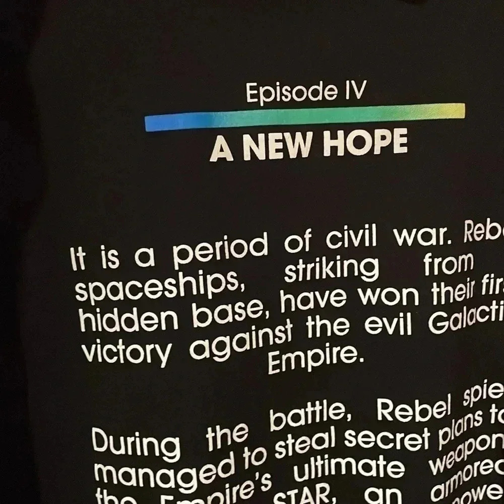 Star Wars Episode IV Hoodie Black Front & Back Graphics Kangaroo Pocket Adult S - Picture 7 of 7